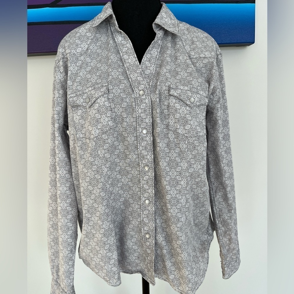 PANHANDLE SLIM Western Style Pearl Snap Front Long Sleeve Shirt Rodeo Cowgirl